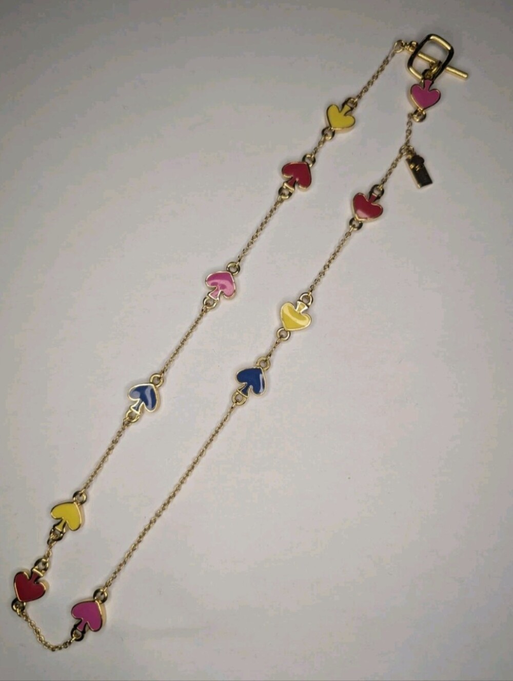 Authentic Kate Spade New York Gold Tone Multi Color Spade Station Necklace 17"